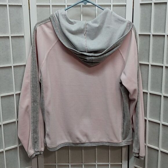 Hot Cotton By Marc-Ware Pink and Gray Fleece Jacket W/ Hood - Picture 3 of 15